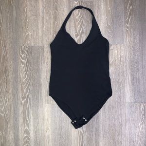 Black halter top bodysuit from forever 21